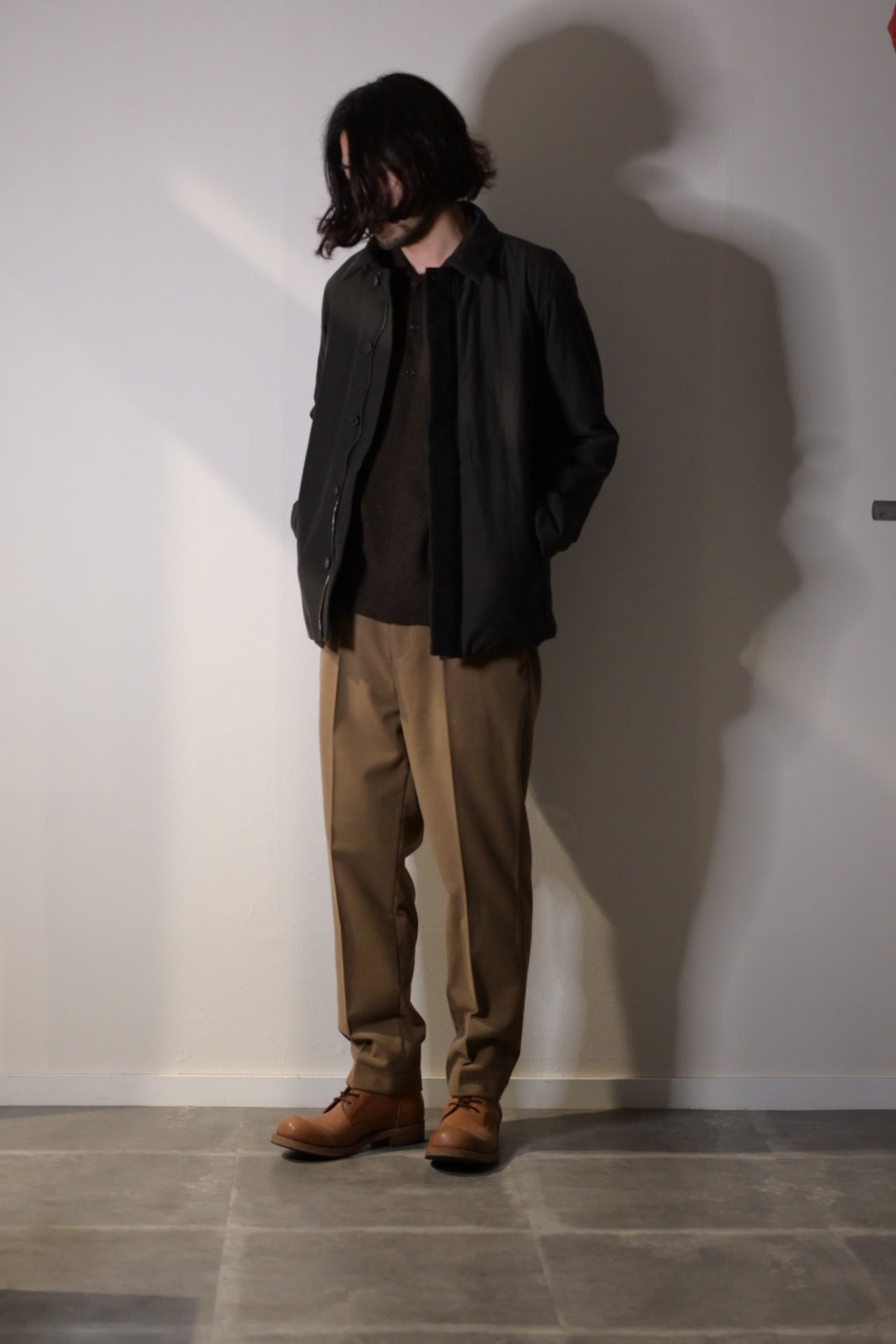 山内 - 2plyキュプラ×コットン・中綿入りジップジャケット