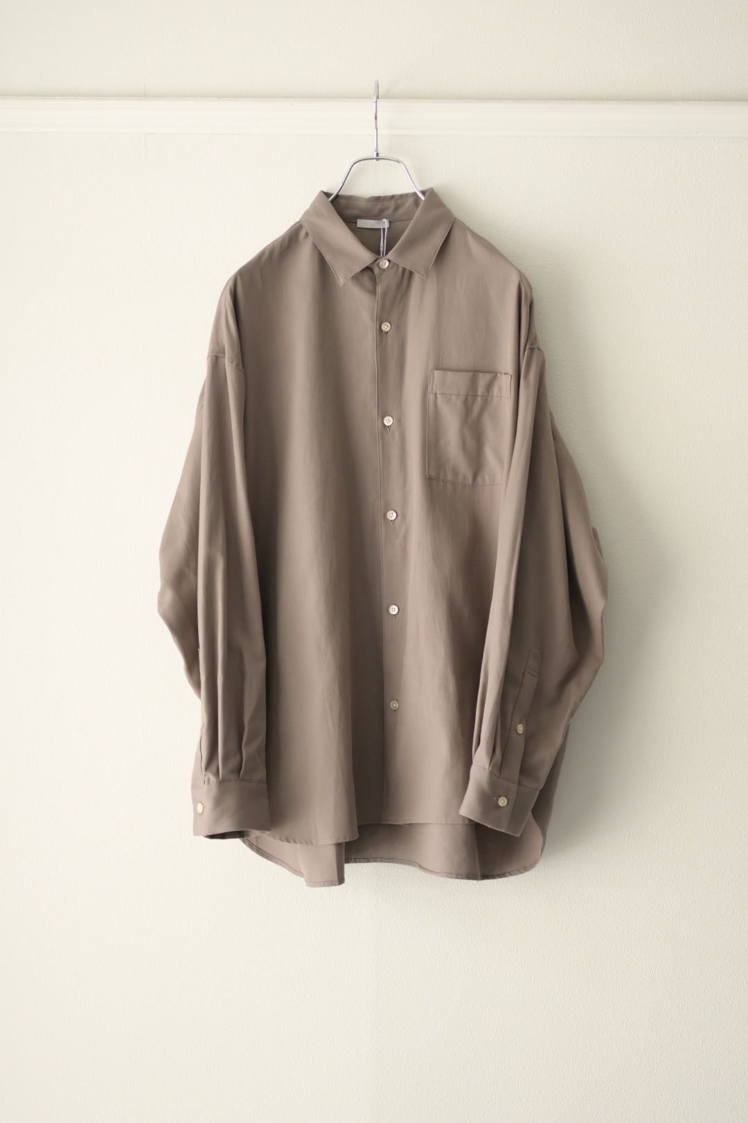 Blanc YM 23AW Silk Wide Shirts S ベージュ Blanc YM ブランワイエム - Soft Oxford Wide Shirts 通販 | ワイド