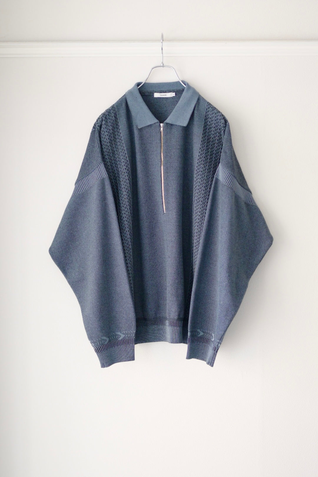 YASHIKI Kanto Zip Polo [BLUE] 通販 | ヤシキ ニットポロ | turf