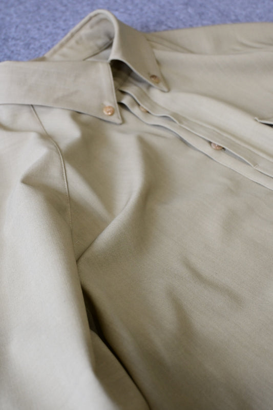 山内 - ノーミュールシング強撚ウールクロスシャツ・草木染