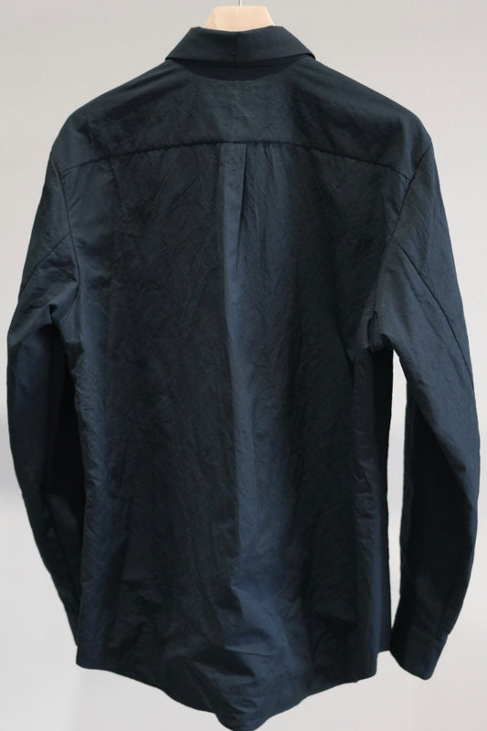 山内 - 塩縮加工コットンリネンシャツ 羽襟付き