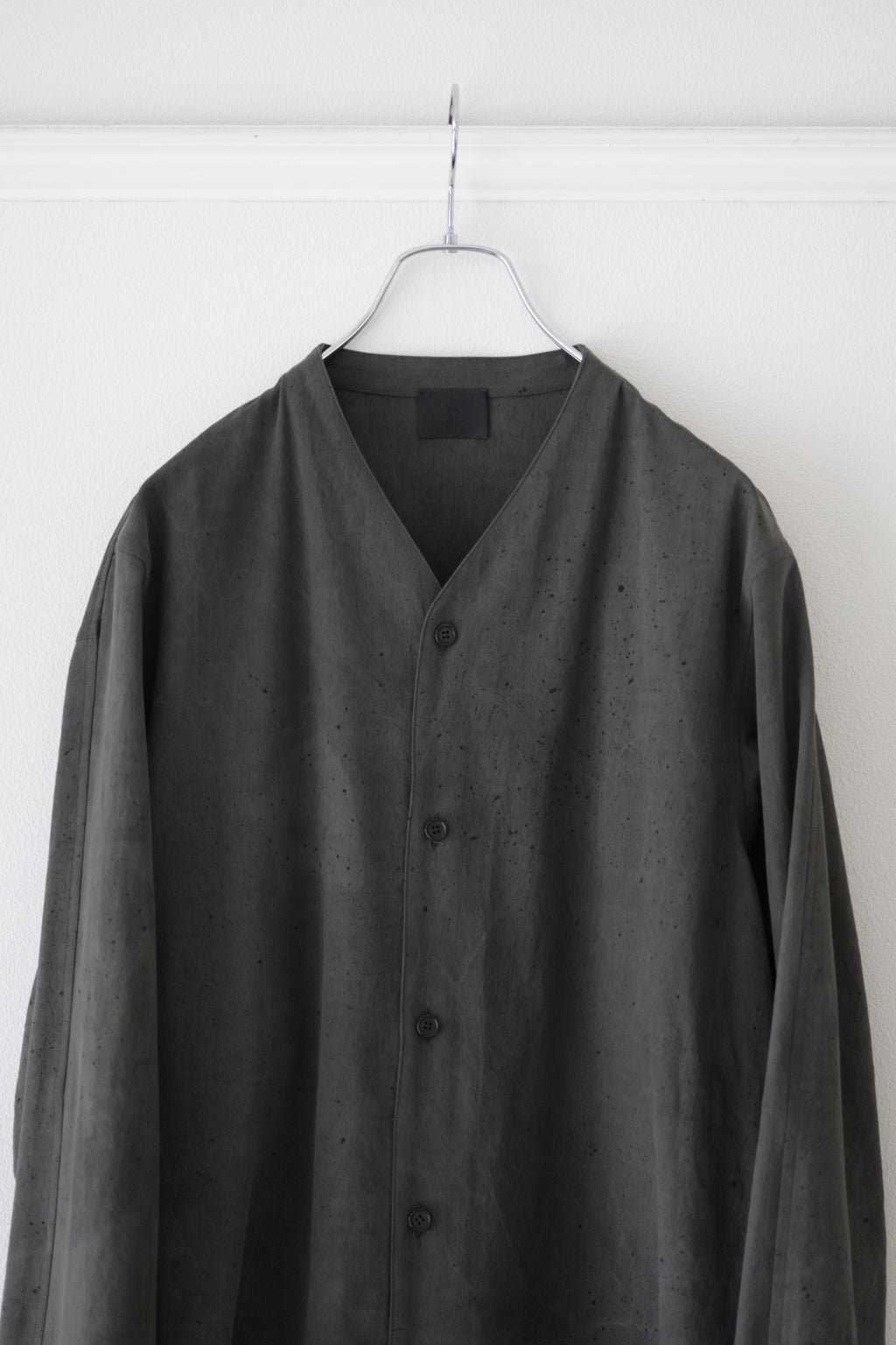 Yamauchi - Black dyed strong twist cotton voile cloth pajama shirt