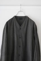 Yamauchi - Black dyed strong twist cotton voile cloth pajama shirt