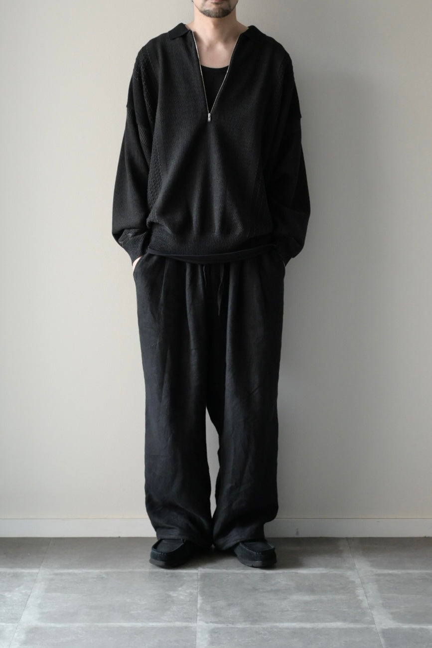 YASHIKI Kanto Zip Polo [BLACK] 通販 | ヤシキ ニットポロ | turf