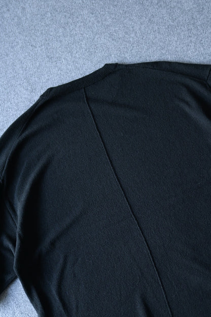 phebus - RAW SILK KNIT T-SHIRT [BLACK]