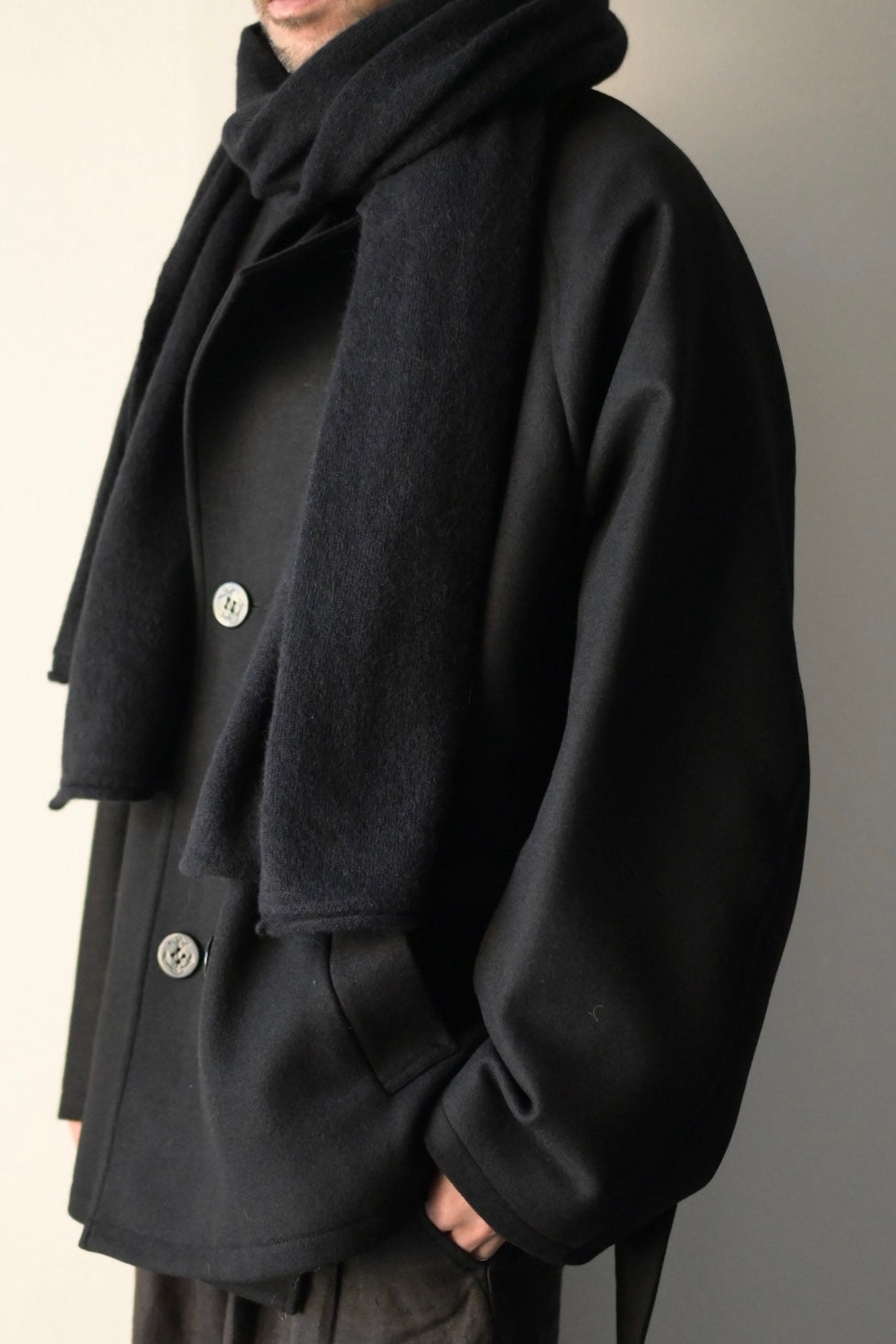 Blanc YM - Baby Alpaca Muffler [BLACK]