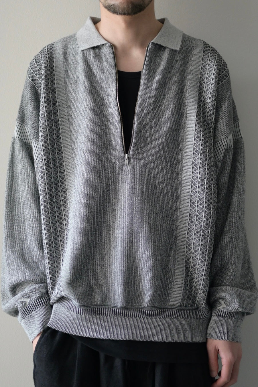 YASHIKI - Kanto Zip Polo [MIX-GRAY]