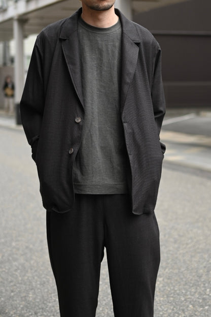山内 - ウールメッシュクロスジャケット [charcoal brown(洗い加工)]