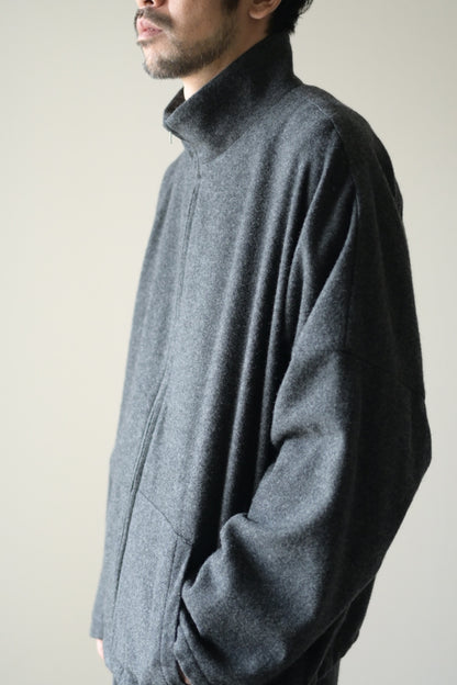 Blanc YM - CASHMERE ZIP JACKET [CHARCOAL GRAY]