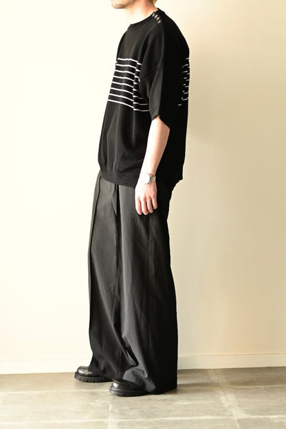 SAYATOMO - 1-Tack Baggy Slacks [BLACK]