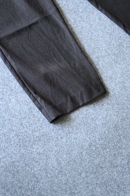 山内 - ウールメッシュクロス・パジャマパンツ[charcoal brown(洗い加工)]