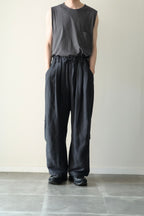 Blanc YM - Linen Silk Wide Knee Tuck Pants