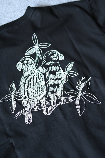 phebus - TWO BIRDS T-SHIRT [BLACK]