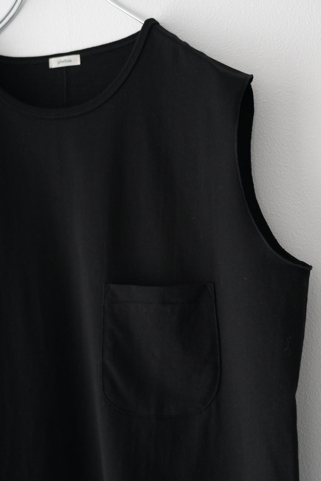 phebus  - COTTON JERSEY SLEEVELESS SHIRT [BLACK]