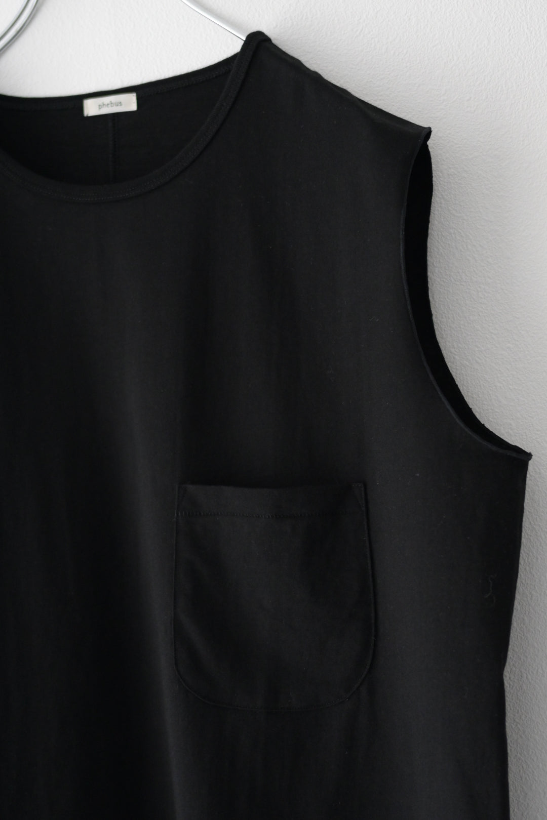 phebus  - COTTON JERSEY SLEEVELESS SHIRT [BLACK]