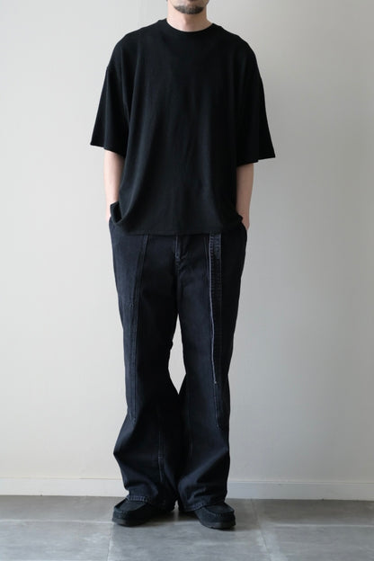 phebus - RAW SILK KNIT T-SHIRT [BLACK]