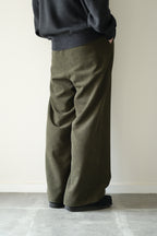 SAYATOMO - 2-Tack Corduroy Baggy Trousers [OLIVE]
