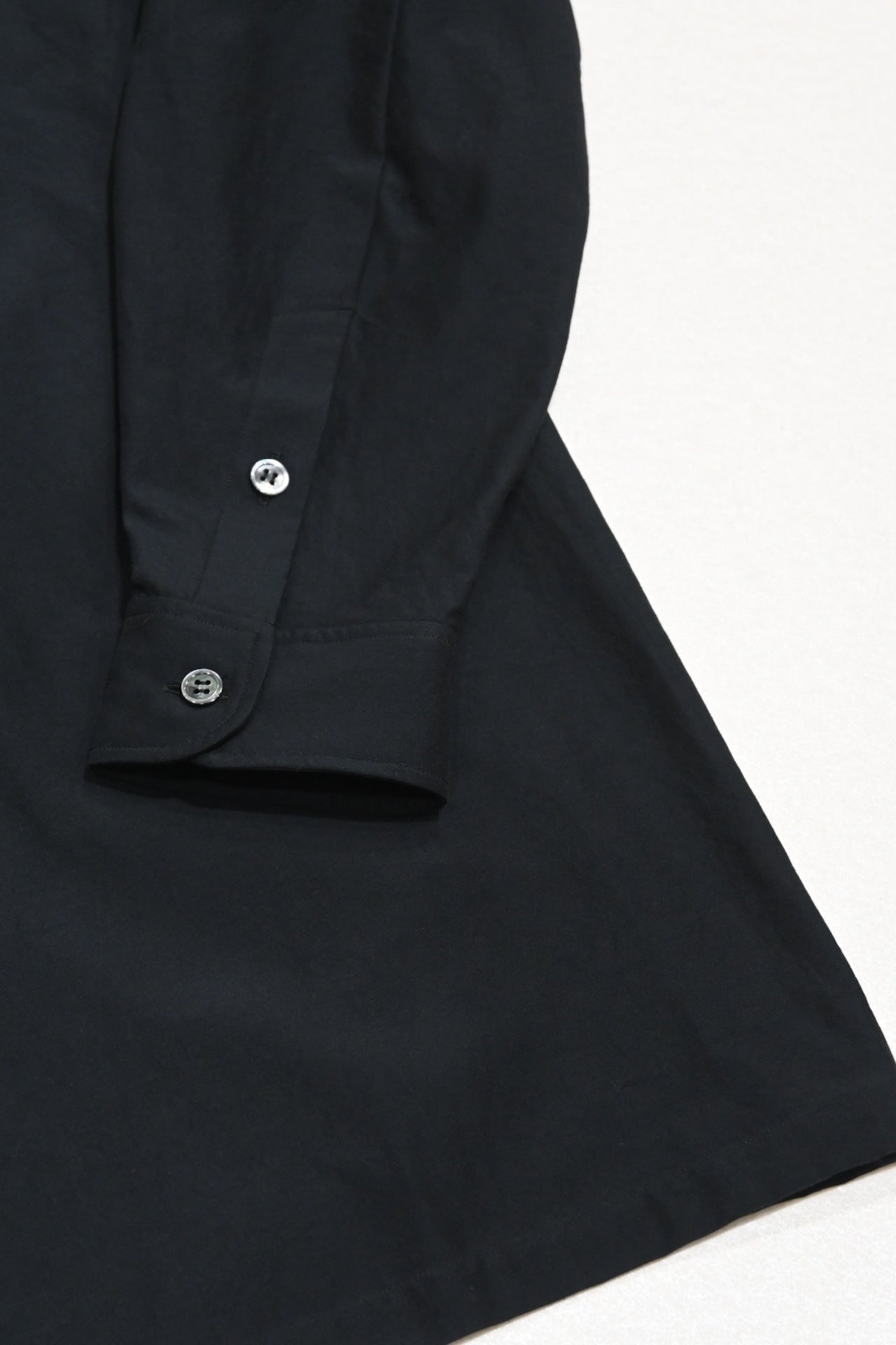 山内 - 2plyキュプラ×コットン・オープンカラーシャツ [charcoal navy]