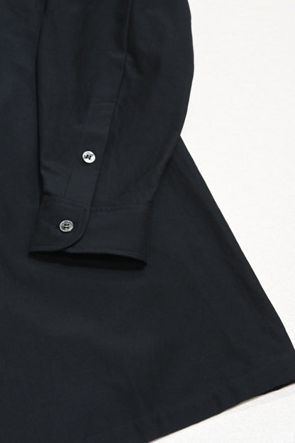山内 - 2plyキュプラ×コットン・オープンカラーシャツ [charcoal navy]
