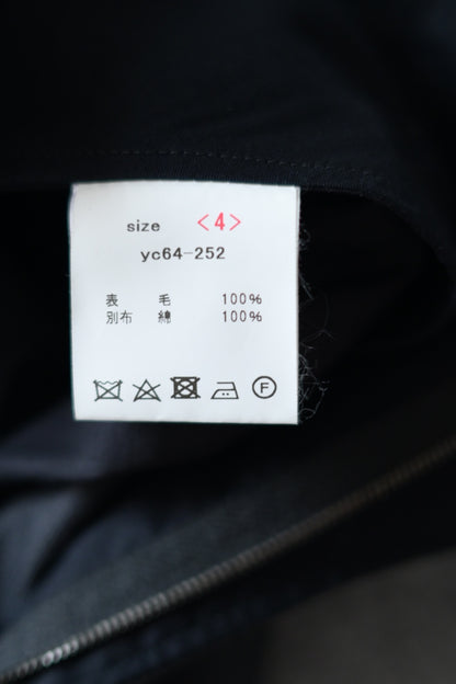 山内 - ヘビーウールツイル・サイドシームレスワンタックパンツ [charcoal gray]