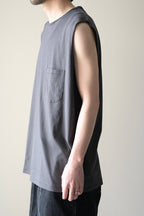 phebus  - COTTON JERSEY SLEEVELESS SHIRT [BLACK]