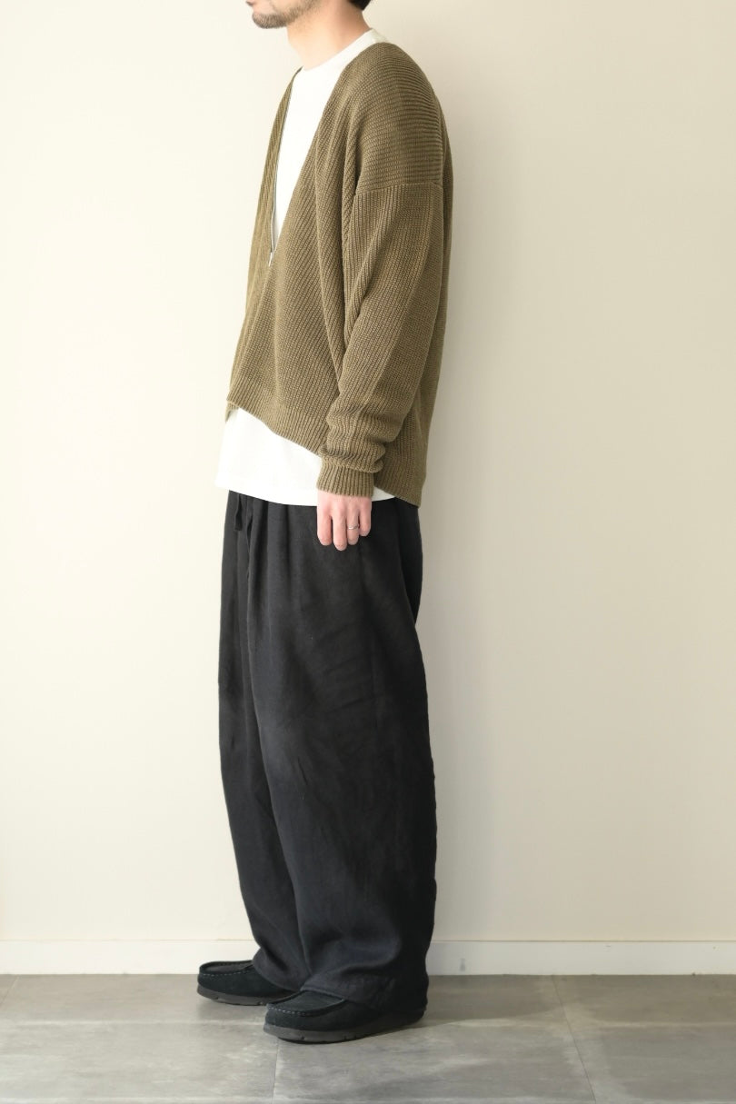 phebus - HEMP KNIT ZIP-UP JUMPER [COYOTE KHAKI]