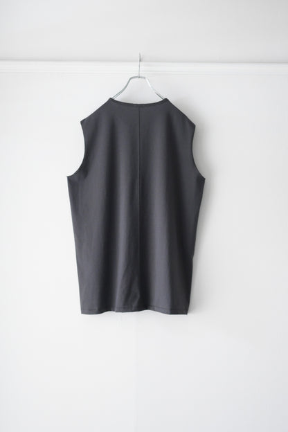 phebus (フィーバス) - COTTON JERSEY SLEEVELESS SHIRT [CHARCOAL]