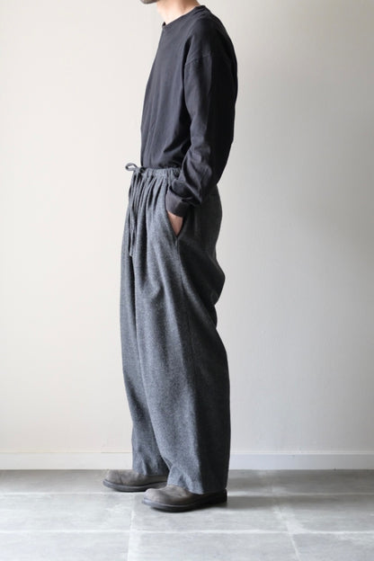 Blanc YM - CASHMERE WIDE PANTS [CHARCOAL GRAY]
