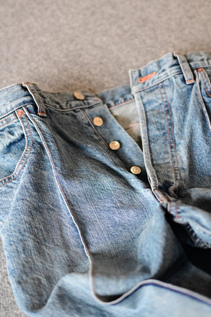 phebus - WASHI DENIM STRAIGHT PANTS [FADE BLUE]