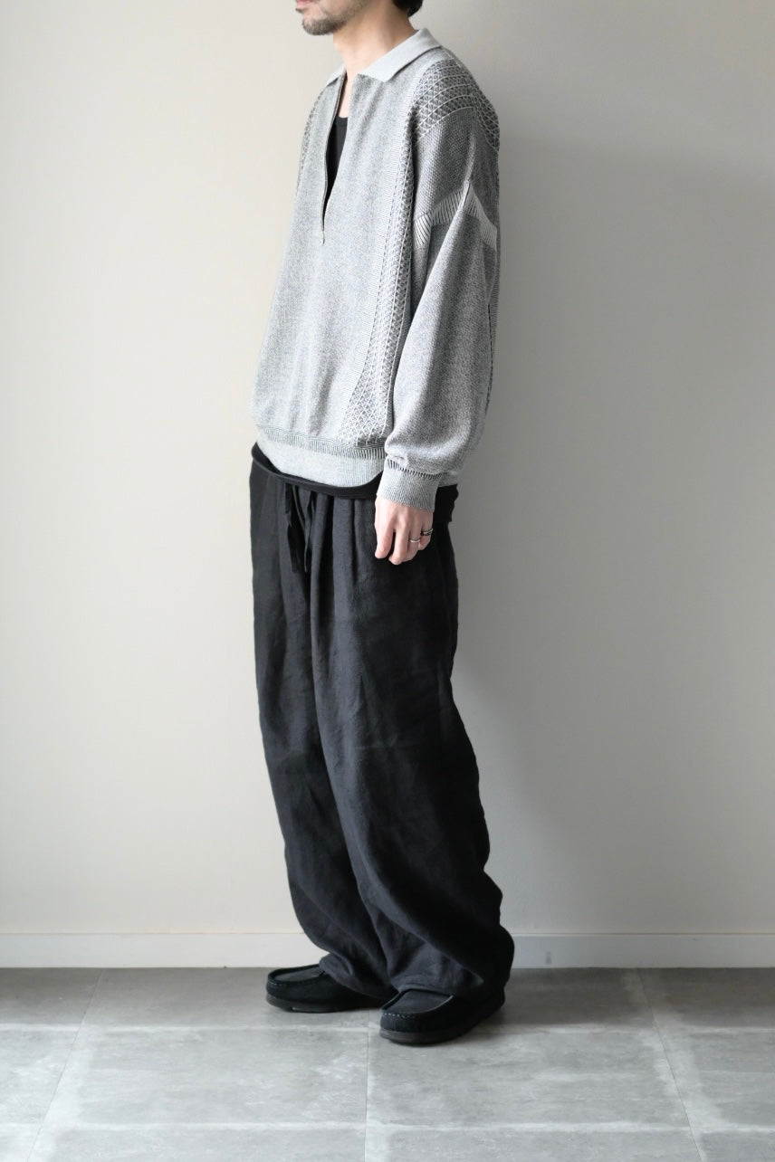 YASHIKI Kanto Zip Polo [MIX-GRAY] 通販 | ヤシキ ニットポロ | turf