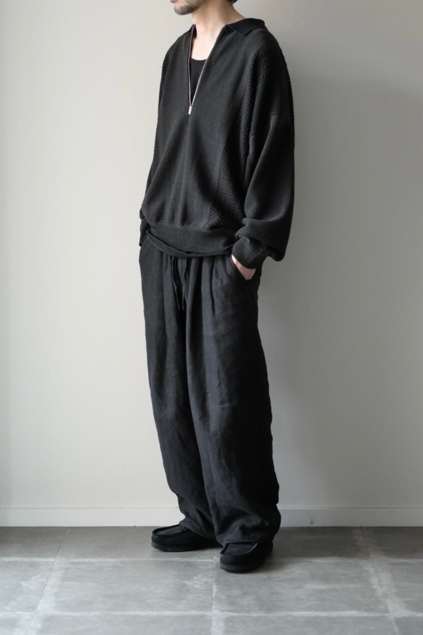 YASHIKI - Kanto Zip Polo [BLACK]