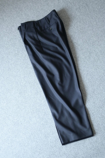山内 - ヘビーウールツイル・サイドシームレスワンタックパンツ [dark navy]