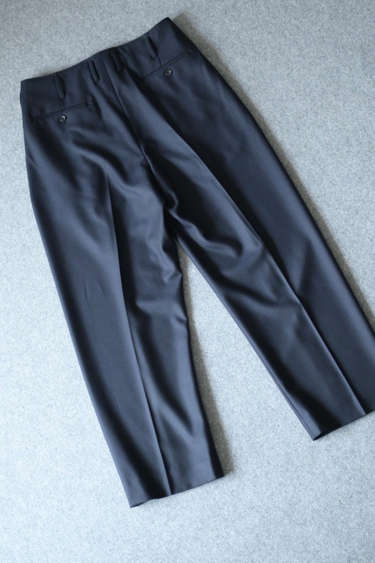 山内 - ヘビーウールツイル・サイドシームレスワンタックパンツ [dark navy]