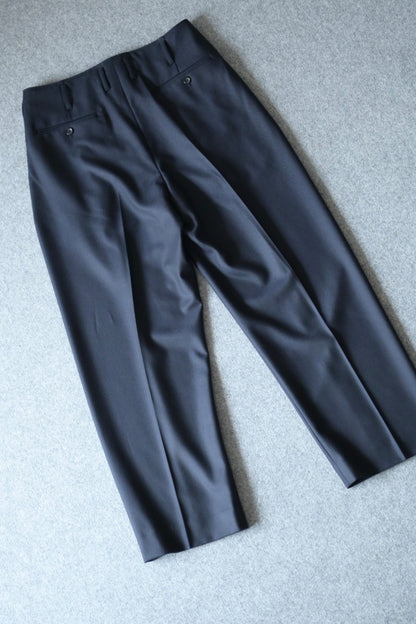 山内 - ヘビーウールツイル・サイドシームレスワンタックパンツ [dark navy]