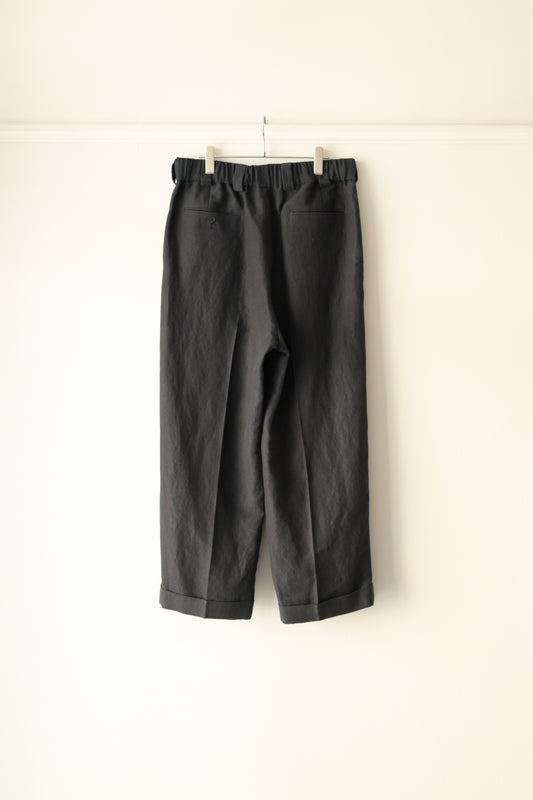 Blanc YM - Linen Silk Oversize Pants [BLACK]
