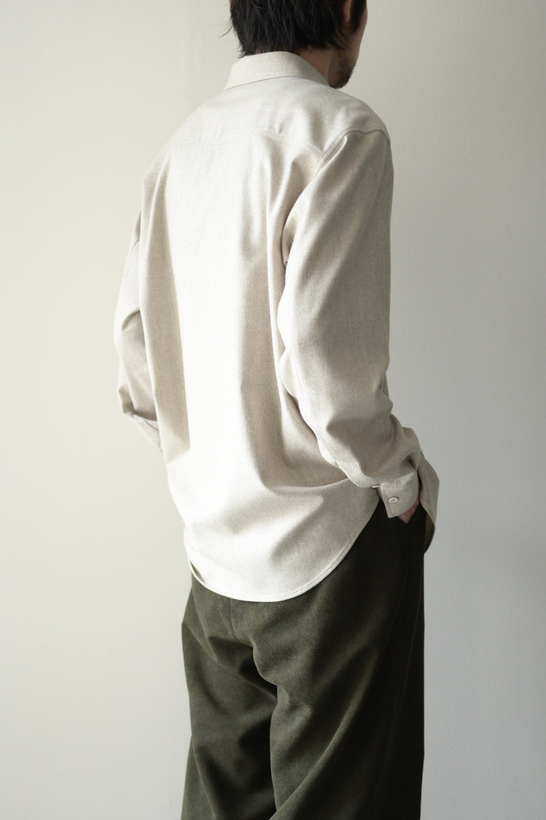 Yamauchi - Blue Fox x Yak x Wool Double Stitch Shirt