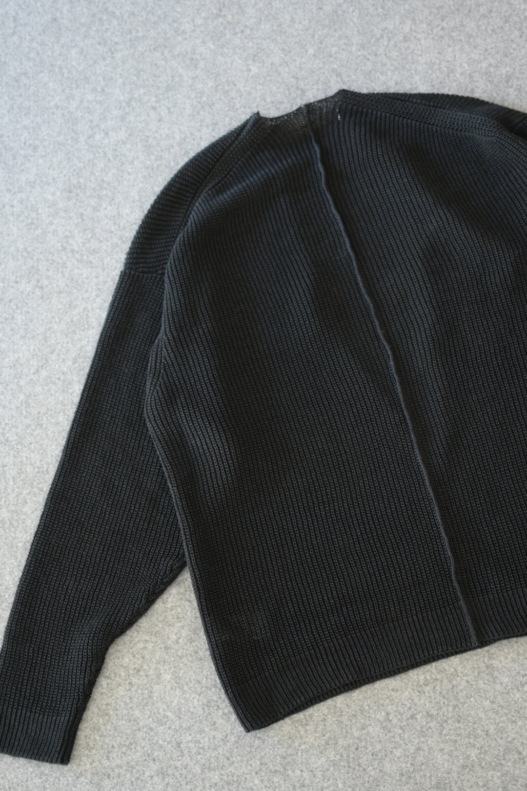 phebus - HEMP KNIT ZIP-UP JUMPER [BLACK]