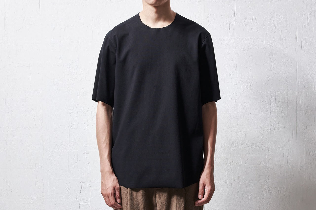 山内 - 強撚フリーカットポンチ・ショートスリーブTシャツ [black]
