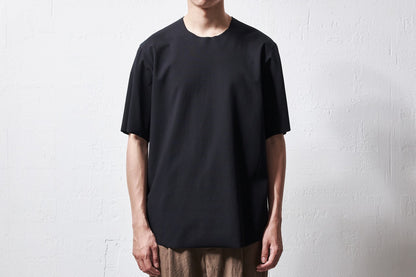 山内 - 強撚フリーカットポンチ・ショートスリーブTシャツ [black]