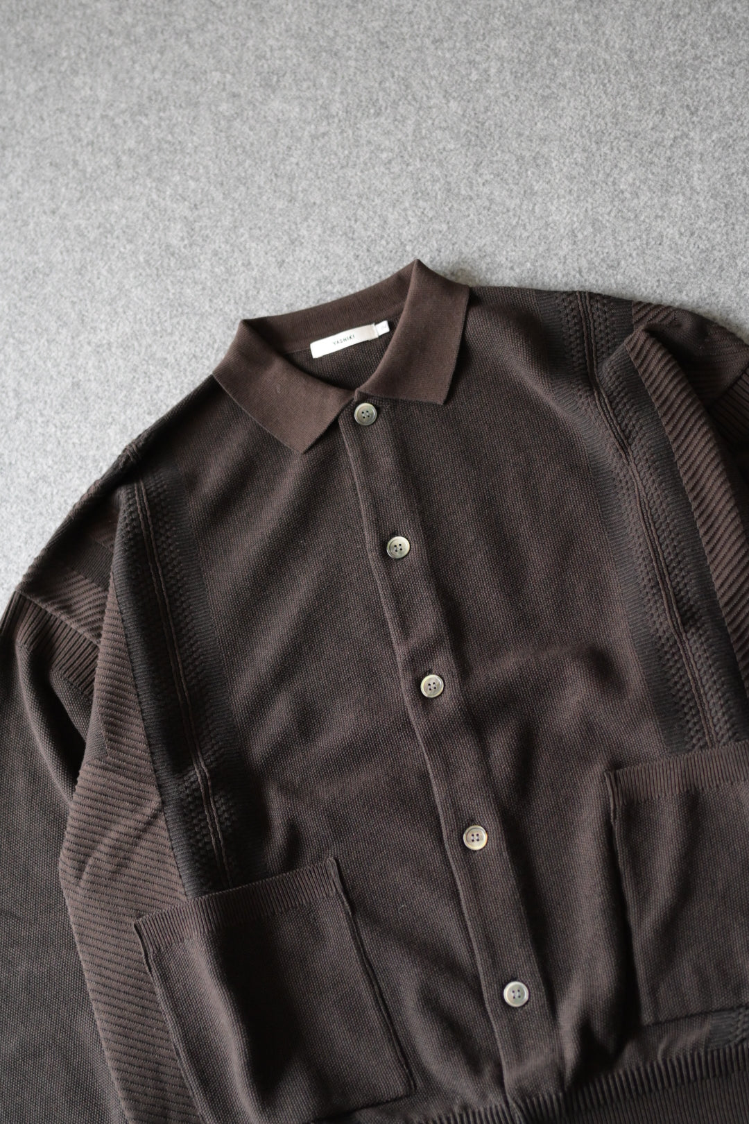 YASHIKI - Kokuu Collar Cardigan [BROWN]