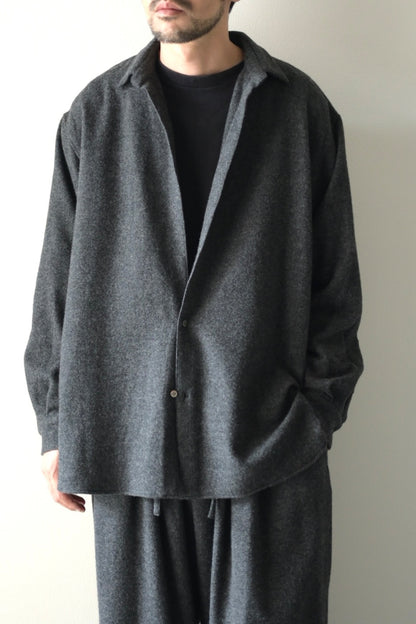 Blanc YM - CASHMERE SHIRT JACKET [CHARCOAL GRAY]