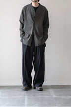 Yamauchi - Black dyed strong twist cotton voile cloth pajama shirt