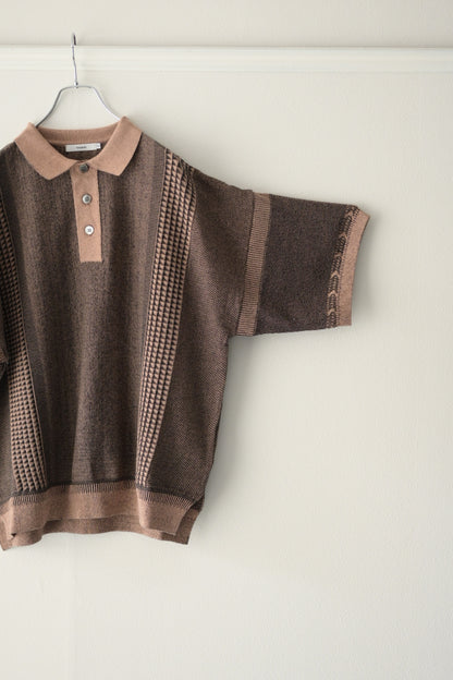 YASHIKI (ヤシキ) - Aotsuyu Knit Polo [PINK]