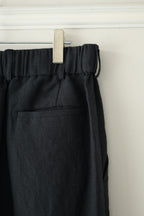 Blanc YM - Linen Silk Wide Knee Tuck Pants