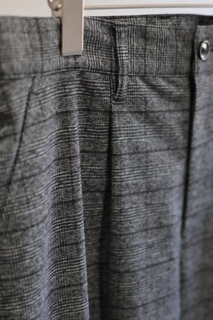 SAYATOMO - 1-Tack Wide Trousers [GRAY(CHECK)]