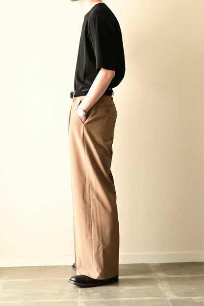 SAYATOMO - 1-Tack Baggy Slacks [BEIGE]