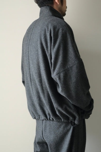 Blanc YM - CASHMERE ZIP JACKET [CHARCOAL GRAY]