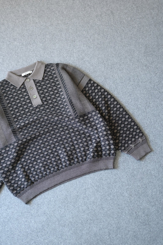 YASHIKI - Rikka Knit Polo [GREIGE]
