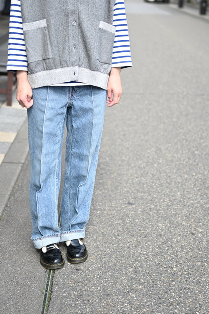 phebus - WASHI DENIM STRAIGHT PANTS [FADE BLUE]