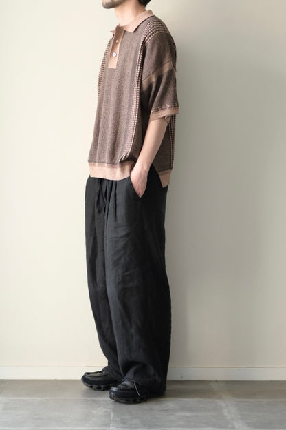 YASHIKI (ヤシキ) - Aotsuyu Knit Polo [PINK]
